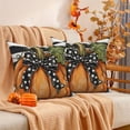thumbnail image 3 of DaShan Fall Throw Pillow Covers 20x20 Set of 2,Black Stripes Pumpkin Pillowcase Cushion Cover for Couch Sofa Bed, 3 of 6