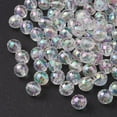 thumbnail image 2 of 100 pc Faceted Eco-Friendly Transparent Acrylic Round Beads AB Color Clear AB 8mm Hole: 1.5mm, 2 of 5