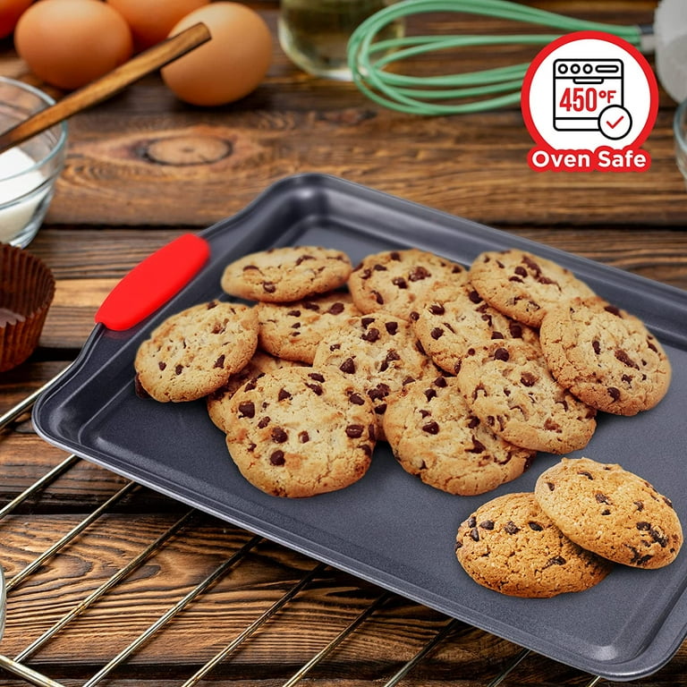 2-Piece Steel Large and Medium Nonstick Oven Baking Sheet Set 2-Piece Steel Large and Medium Nonstick Oven Baking Sheet Set