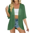 thumbnail image 2 of Brqkzdu Long Chiffon Kimonos Cardigans for Women Half Sleeve Sheer Cardigans Lightweight Loose Fit Comfy Causal Cover Up, 2 of 8