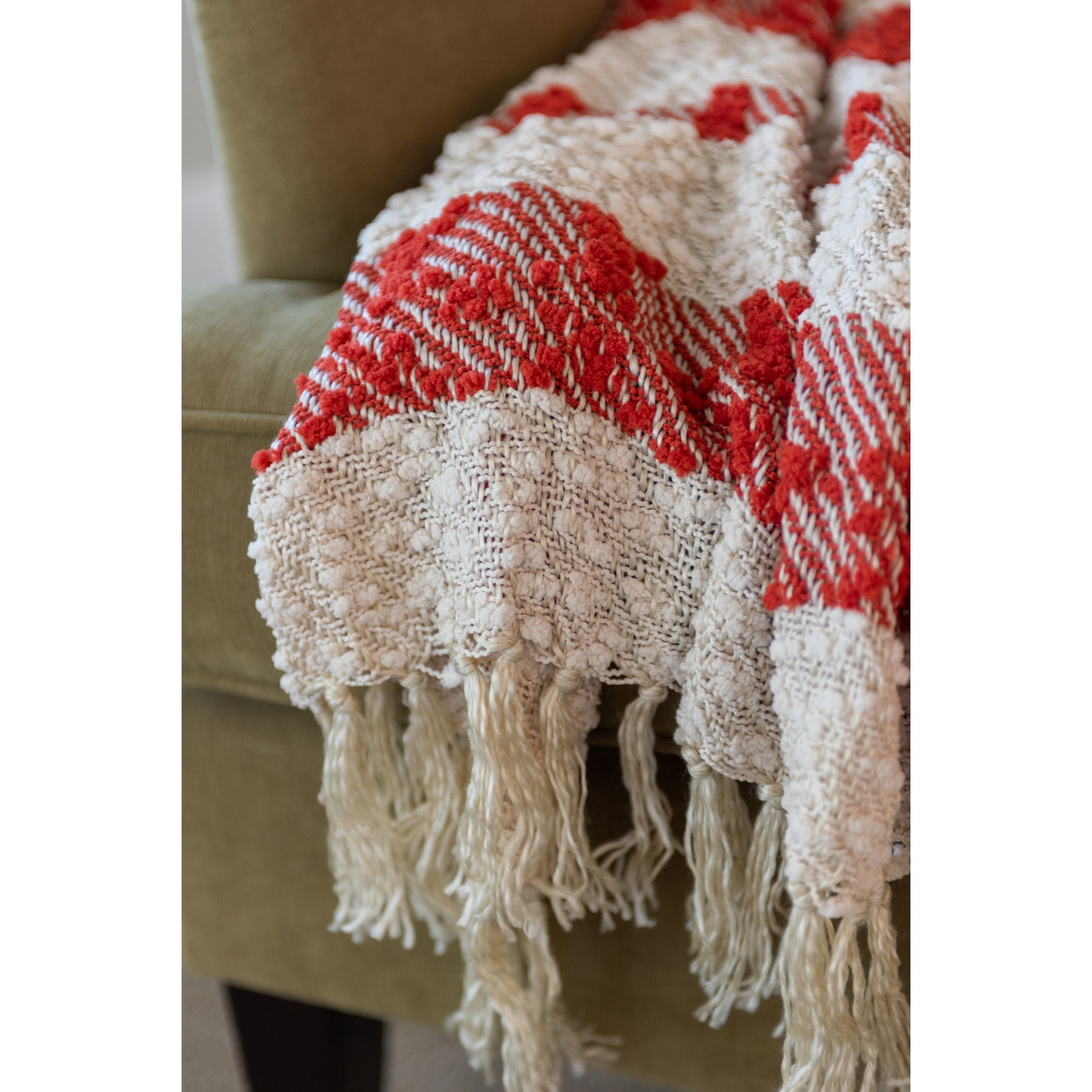 Home Collections n Taylor Woven Throw Red Striped