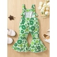 thumbnail image 3 of hirigin Kid Baby Girl Romper Sleeveless Four Leaf Clover Print Casual Spring Summer Bell-Bottomed Pants, 3 of 9