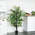 thumbnail image 2 of Outsunny 4.75FT Artificial Ficus Tree for Indoor Decoration, 2 of 10