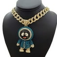thumbnail image 3 of Decor Plus Luxury Large Brick Squad Eskimo Pendant  18 Iced Cuban Choker Chain Necklace, 3 of 6