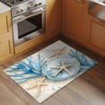 thumbnail image 2 of 2x3 Ft Entryway Area Rug, Blue Beach Coastal Kitchen Rug Runner Washable Floor Mat, Summer Starfish Nautical Shell Non Slip Indoor Door Mat Throw Carpet for Bathroom Living Room Bedroom, 2 of 8