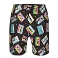 thumbnail image 4 of Kdxio Colorful Retro Tape Pattern Mens Casual Shorts - Drawstring Summer Beach Sports Shorts for Men, 4 of 9