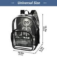 thumbnail image 2 of ALAZA Clear Backpack Mandala Skeleton Sitting PVC Transparent BookBag, 2 of 7