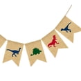 thumbnail image 5 of MLINS Colorful Dinosaur Burlap Banner Creative Dinosaur Print Swallowtail Garland Bunting Flags for Themed Parties, 5 of 8