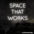 thumbnail image 3 of Craftnamesign Space That Works Neon Sign for Office Space Work Room Wall Art, 3 of 5