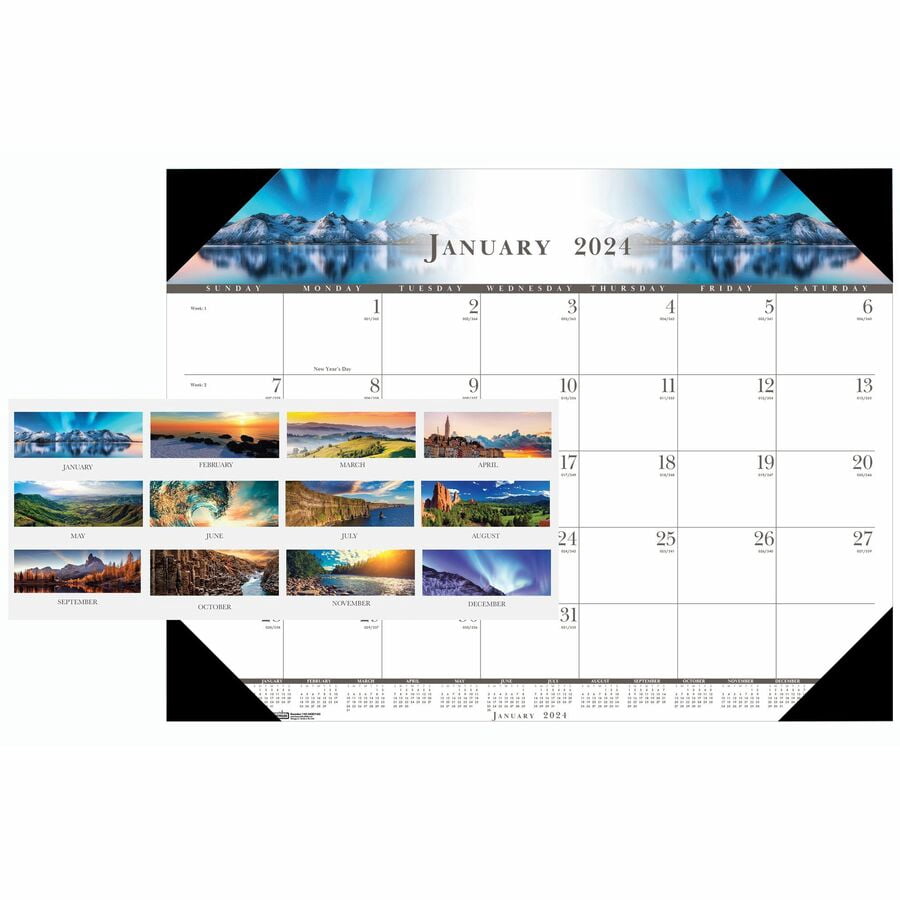 One-Color Photo Desk Pad Calendar