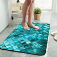 thumbnail image 2 of 1pc Blue Mosaic Tile Texture Bathroom Rug Bathroom Decor and Qccessories- Durable,Anti Slip,And Quick Drying,Suitable For Indoor/outdoor Use - Perfect For Bathrooms,Bedrooms,Kitchens, 2 of 9