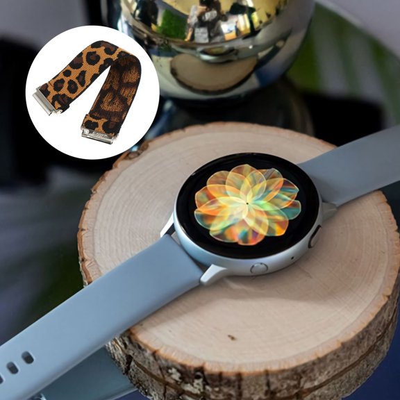 LIFKOME Adjustable Leopard Print Nylon Watchband for Smartwatch, Comfortable and Wrist Strap