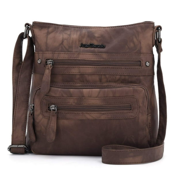 Bolso de mano Angel Barcelo Crossover Monedero Bandolera de piel marrón