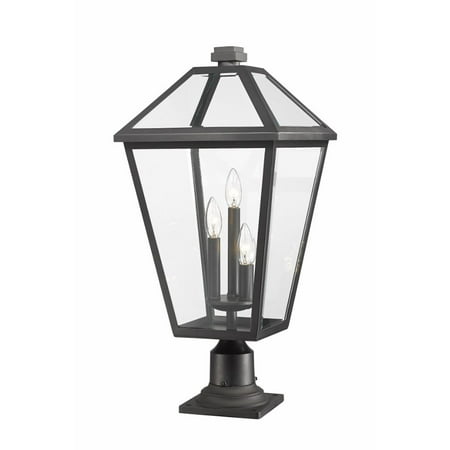 3 Light Outdoor Pier Mount Light in Transitional Style-25.75 inches Tall and 12.25 inches Wide Bailey Street Home 372-Bel-4314881