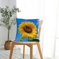 thumbnail image 5 of Honeii Blue Sky Sunflower Print Throw Pillow, Square Decorative Pillow Forms Soft Fluffy Plump Pillow Decorative Pillow Inserts,Couch Pillows-26"x26", 5 of 7
