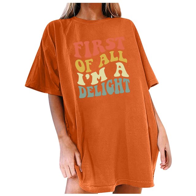 WEAIXIMIUNG Chandails d'Entraînement Femmes Ajustés Mode Femmes Haut Décontracté Col Rond T-Shirts Été Manches Courtes Décontracté Ample Imprimés Amusants T-Shirts Haut