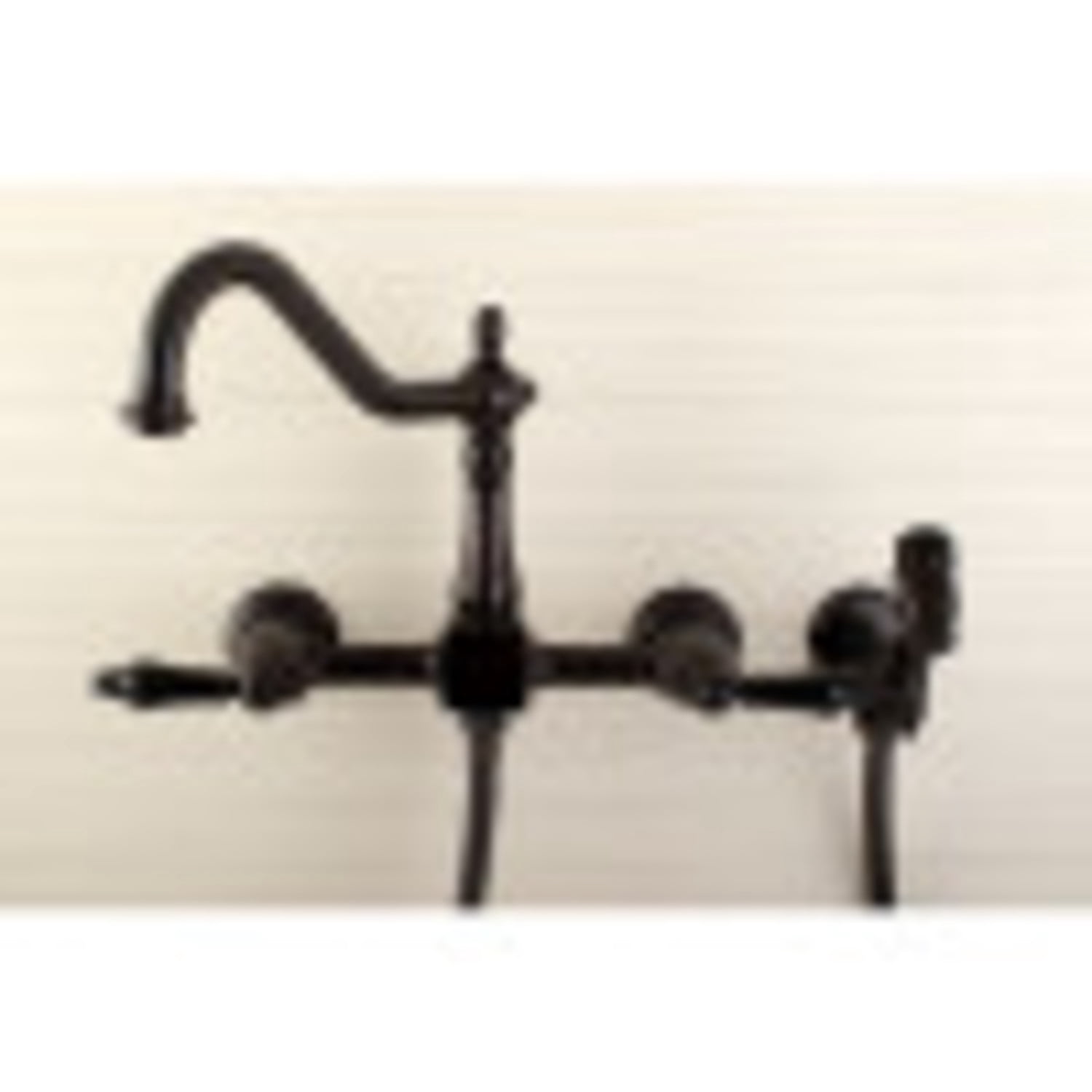 Kingston Brass KS1245PKLBS Duchess Wall Mount Bridge Kitchen Faucet with Brass Spray, Oil Rubbed Bronze