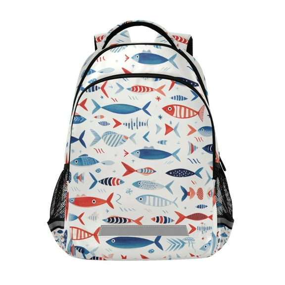 ALAZA Fishes Backpack Elementary School Bag Bookbag Travel Rucksack