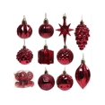 thumbnail image 1 of 12pcs/pack Christmas Ball & Tree Hanging Decoration Set, Decorative Ornament In Box, 1 of 3