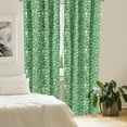 thumbnail image 3 of Ambesonne Mushroom Window Curtains, Autumn Motif on Green Back, Each 28" W x 63" L, Dark Orange Seal Brown, 3 of 5