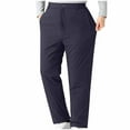 thumbnail image 2 of Men's Classic Fit Winter Warm Sherpa Lined Thermal Elastic Waist Casual Pants Long Pants Navy, 2 of 9