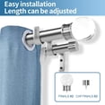 thumbnail image 2 of Urbanest Adjustable Double Curtain Rod Set Crystal Ball Manhattan Finials – 1″ Front & 3/4 Back Rod With Brushed Steel Rod, 84–120 Inches, 2 of 6