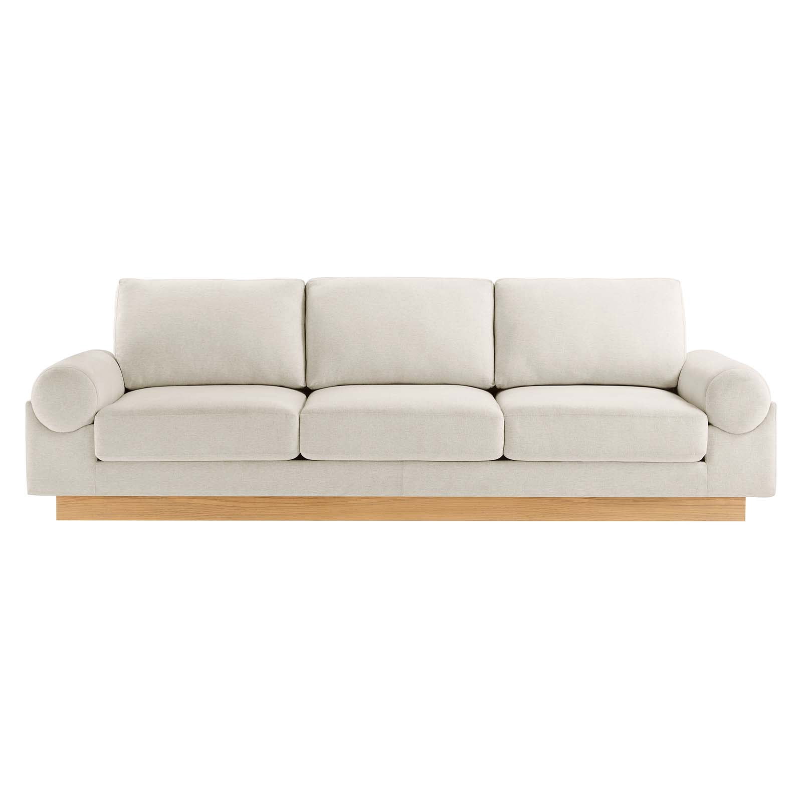Modway Oasis Upholstered Fabric Sofa in Ivory