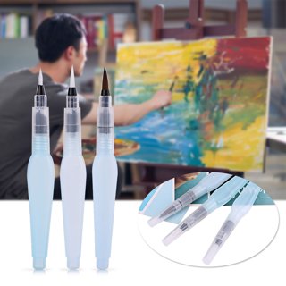 Ashata 3 Pcs Refillable Water Brush Pen Art Crafts Tool Watercolor Painting  Calligraphy Ink Set,Watercolor Painting Brush,Water Brush Pen