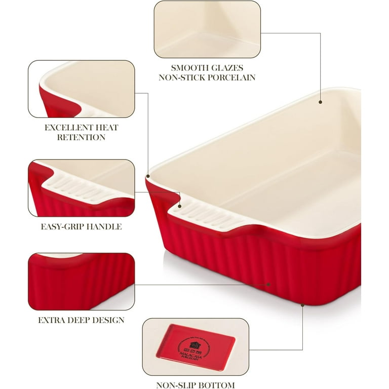 4.4 QT Baking Dish, 9x13 Large Casserole Dish for Oven, Ceramic