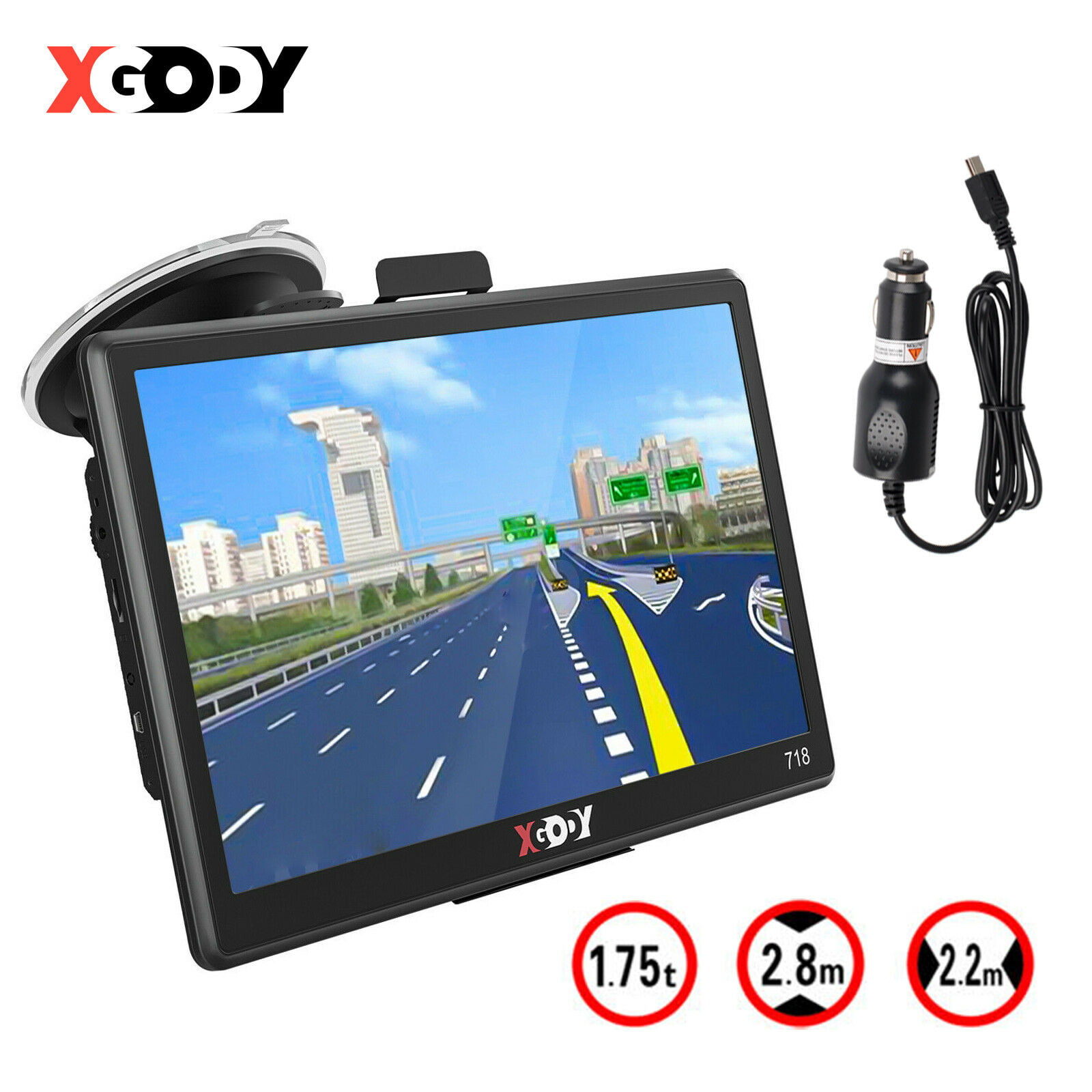Truck GPS Navigation System Xgody 886 7 Inch Capacitive Touch Screen SAT NAV Navigator for Car with Lifetime US Maps Updated Sunshade Support Speed and Red light Warning
