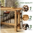 thumbnail image 4 of Tribesigns 63-Inch Solid Wood Bar Table, Wooden Counter Height Pub Table for 4-6, Rustic High Top Dining Table for Kitchen & Home Bar, Natural, 4 of 5