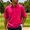 19-Pink, variant on Men's Short Sleeve Polo Shirt with Chest Pocket, Solid Color Collared Button Up Casual Top, Lightweight Breathable Summer T-Shirt for Work Golf Outdoor Daily Wear 19-Pink L