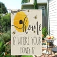 thumbnail image 2 of Bee Happy Garden Flag Vertical Double Sided 12 x 18 Inch, Home is Where Your Honey is Burlap Outdoor Yard Flags, 2 of 4