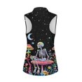 thumbnail image 2 of Whosucclay Skull Mushroom Golf Shirts for Women for Ladies, Sleeveless Women's Golf Shirt Half Zip Collar Easy Clean Golf Sleeveless Top, 2 of 7