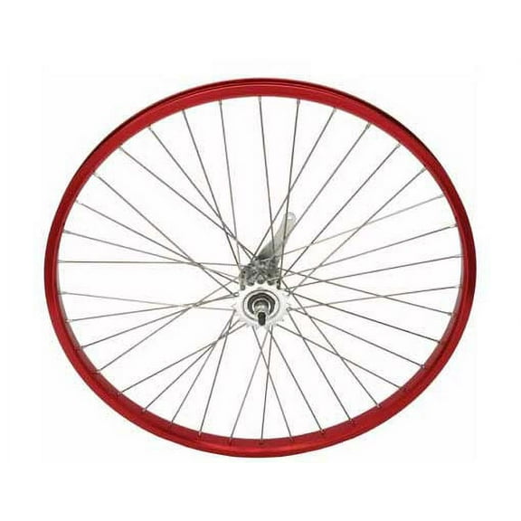26" x 2.125" Alloy Coaster Wheel 12G Red. Bicycle wheel, bike wheel, Lowrider bike wheel, lowrider bicycle wheel, chopper