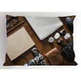 thumbnail image 1 of Indie Pillow Sham Professional Set Up for Photographers Designers Work Place Equipment on Table, Decorative Standard Queen Size Printed Pillowcase, 30 X 20 Inches, Brown Beige Black, by Ambesonne, 1 of 2