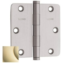 Baldwin 1435003I 0.62 in. Radius Corner Hinge, Lifetime Polished Brass - 3.5 x 3.5 in.