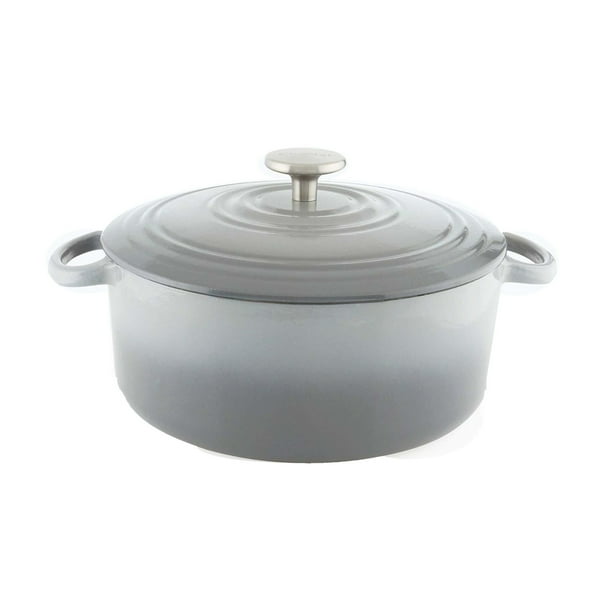 Chantal TC32260 FG 5qt Round Enamel Dutch OvenFade Grey Cast Iron