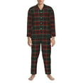 thumbnail image 3 of Kdxio Tartan Plaid Men’s Pajama Set Pajamas For Men 2 Piece PJ Set with Men Pajama Pants and Long Sleeve T-Shirt Lounge Set-X-Large, 3 of 7