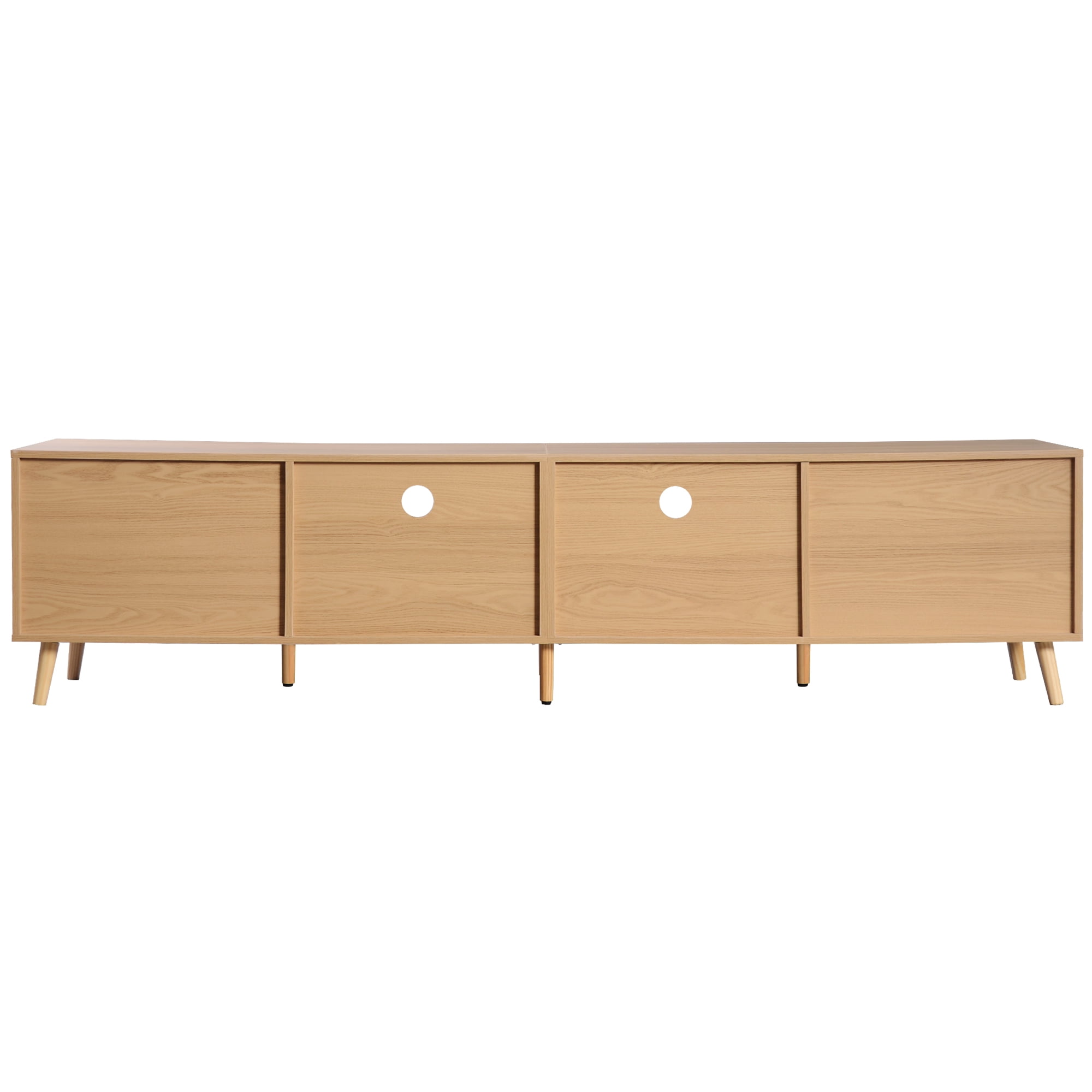Aukfa Rattan TV Stand for TVs up to 85", Farmhouse Media Console for Living Room Bedroom,Natural