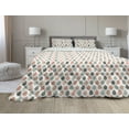 thumbnail image 1 of Salmon Comforter & Sham Bedding Set, Simple Leaves Drawing in Autumnal Tones Pattern, 3 pcs Duvet Set Microfiber Filling Quilt, 5 Sizes, Salmon Multicolor, by Ambesonne, 1 of 4