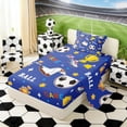 thumbnail image 2 of Erosebridal Blue Soccer Pattern Twin Sheet Sets, Cute Sport Bedding for Boys and Girls, 3-Piece, 1 Flat Sheet, 1 Fitted Sheet and 1 Pillowcase, 2 of 6