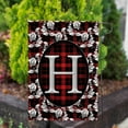 thumbnail image 3 of America Forever Elegant Red And Black Plaid Monogram H Garden Flag, 12.5 x 18 inch Double Sided, Buffalo Plaid Initial Flag, Floral Tartan Banner, Personalized Fall Winter Decor, Letter H Yard Flag, 3 of 5