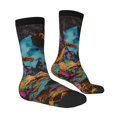 thumbnail image 2 of Goofa Galactic Jungle Dinosaurs Printed Men's Crew Socks, Soft Durable Breathable Moisture-Wicking with Odor Control Cotton socks, 2 of 9