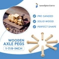 thumbnail image 3 of Wood Axle Pegs 1-7/8-inch, Pack of 25 Mini Wooden Pegs for Wood Train Craft, Fits 3/8-inch Hole Wooden Wheels for Crafts, by Woodpeckers, 3 of 6