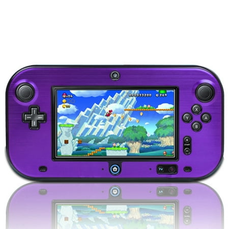 Purple Hard Aluminium + PC Skin Case Cover For Nintendo Wii U Gamepad Remote