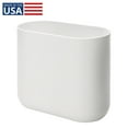 thumbnail image 6 of iDesign Oval Bathroom Trash Can, 1.9 Gallon Plastic Open Top Garbage Bin, White, 6 of 7