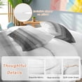 thumbnail image 3 of Black White Ombre Bedding 3 Piece Duvet Cover Set California King, Vintage Minimalism Abstract Stripes Soft Microfiber Comforter Cover with Zipper Closure & Pillowcases, FadeResistant Quilt Cover, 3 of 9