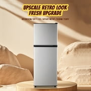 TACOOL 5.0 Cu.Ft Small Refrigerator with Freezer, Mini Fridge with Top Freezer for Apartment, Bedroom, Double Door, Silver