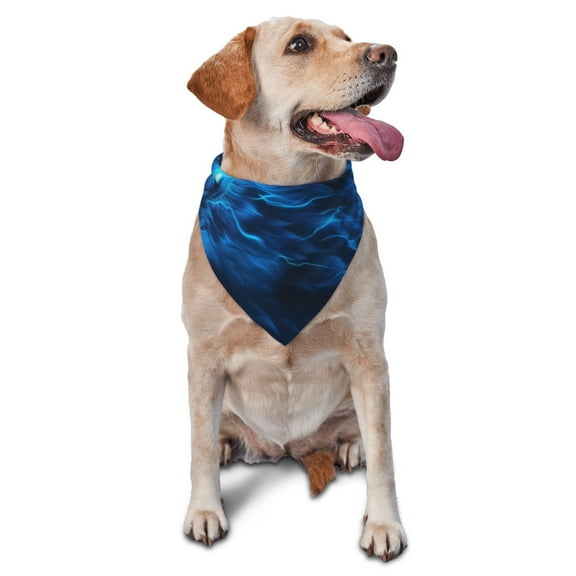 Rateoe Ice Blue Fire Wolf Drawing Dog Bandanas Washable Cotton Triangle Cat Scarfs ,Pet Scarf for Small Medium Large Dogs and Cats